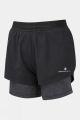 Ronhill Womens Stride Twin Short Black/Charcoal Marl Size 14
